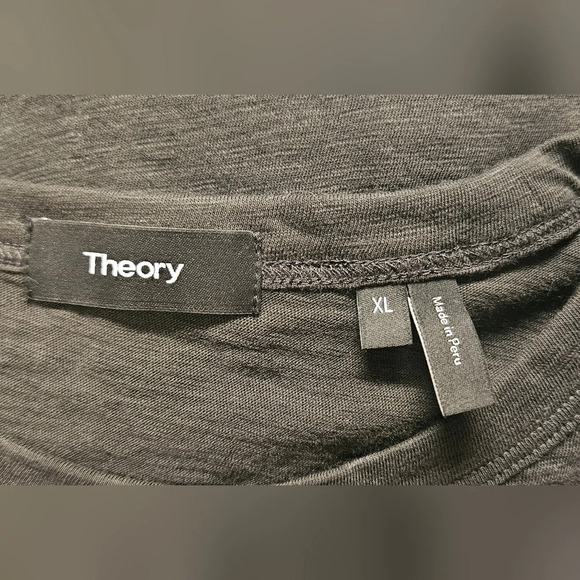 Theory Essential black Tee in Cosmos Slub 100% Cotton size XL - Picture 8 of 10
